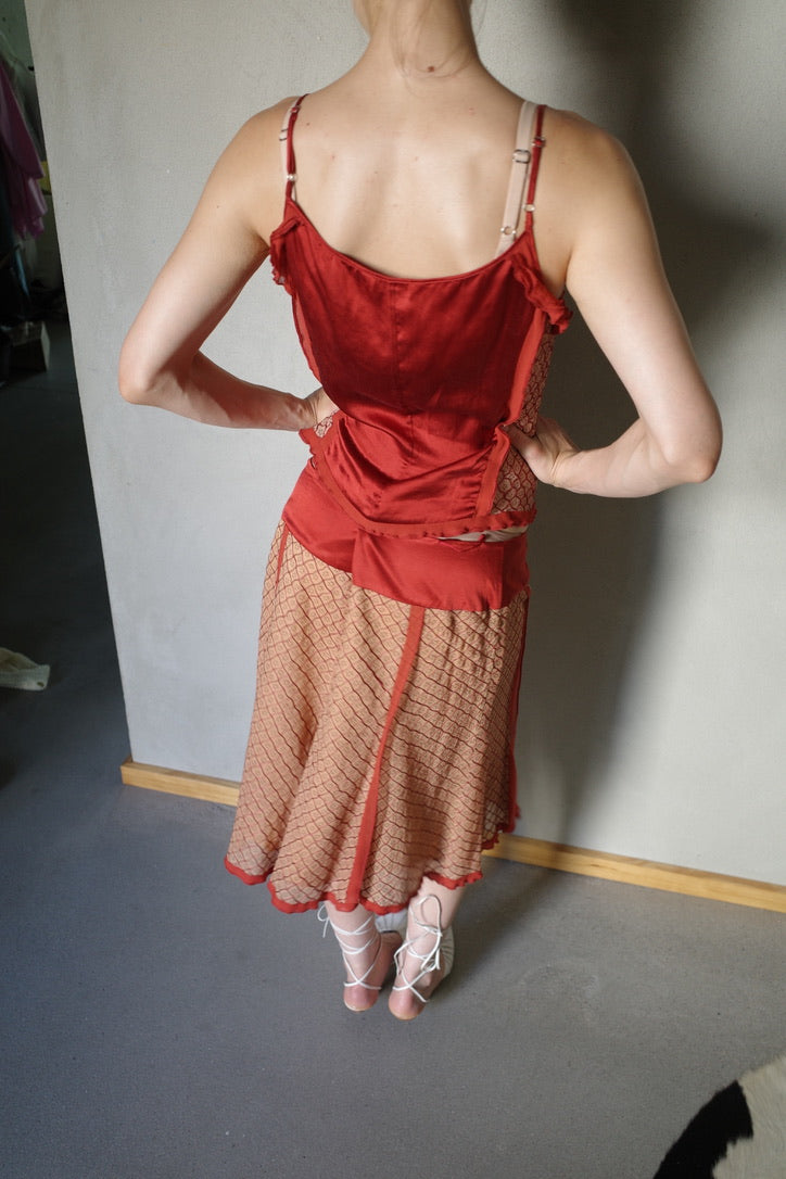 VINTAGE SILK ENSEMBLE (ORANGE)