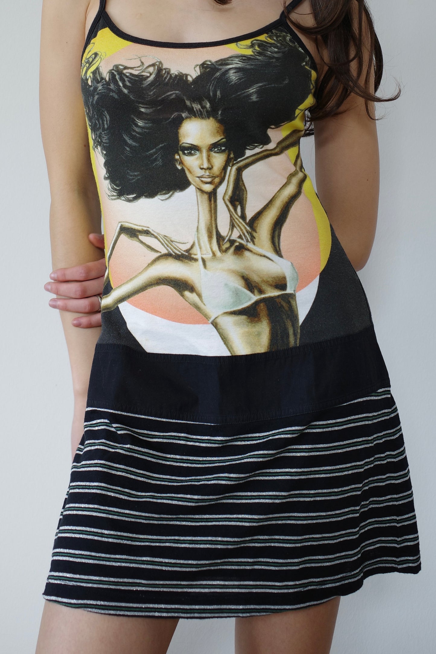 CUSTO BARCELONA SPAGHETTI MINIDRESS