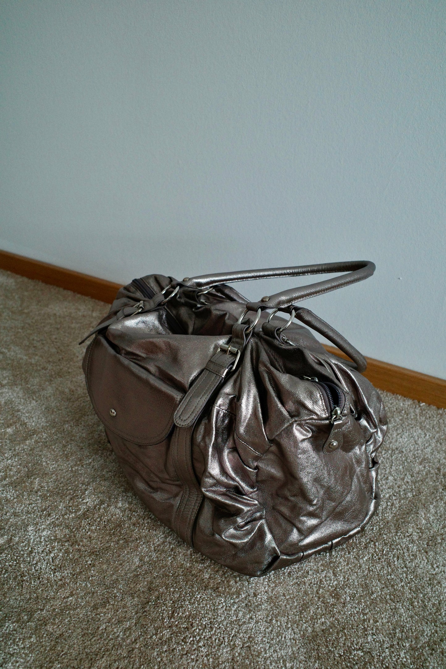 Vintage Silver Dufflebag