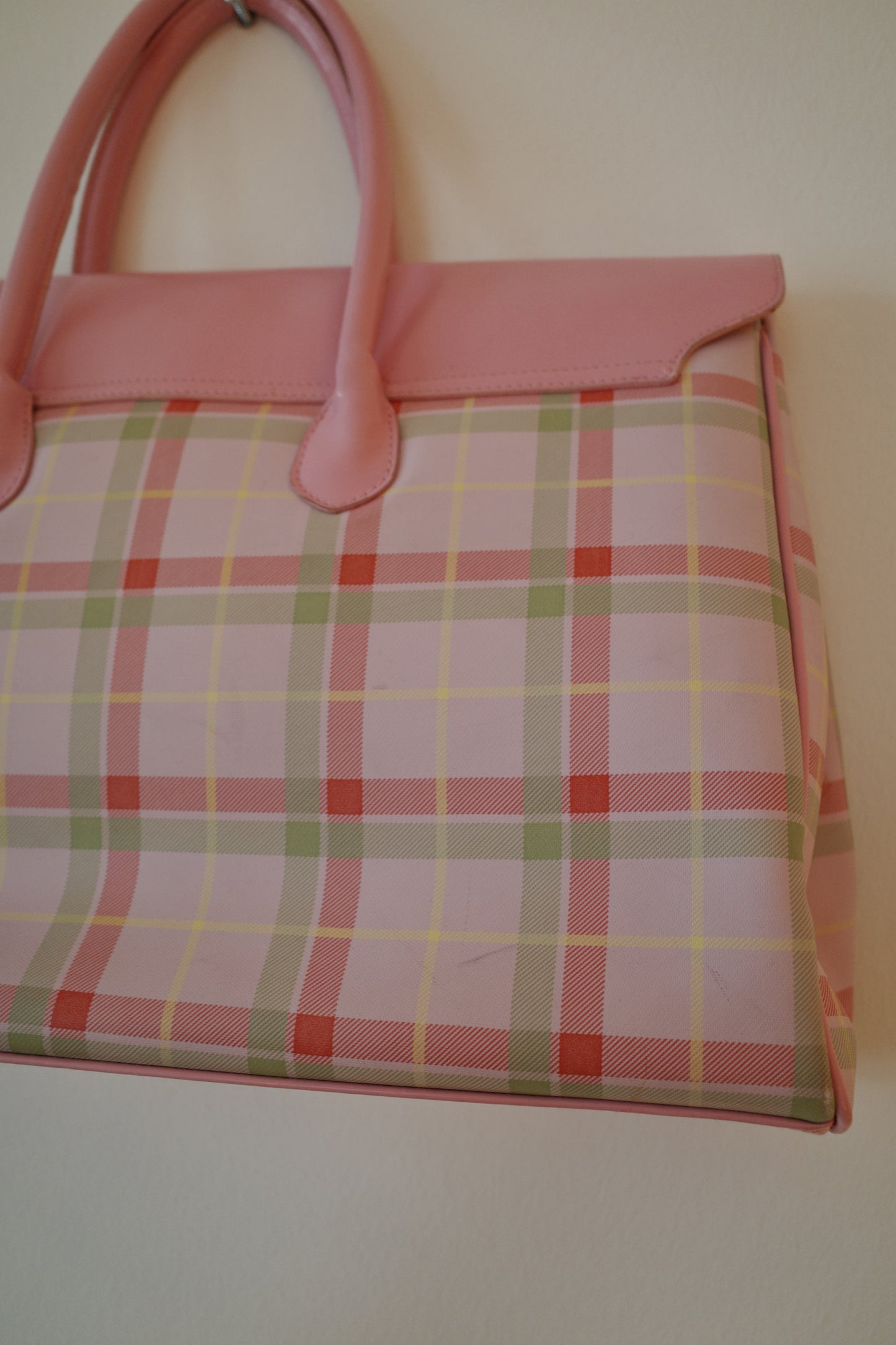 CHECKERED BABYPINK FIRKIN BAG