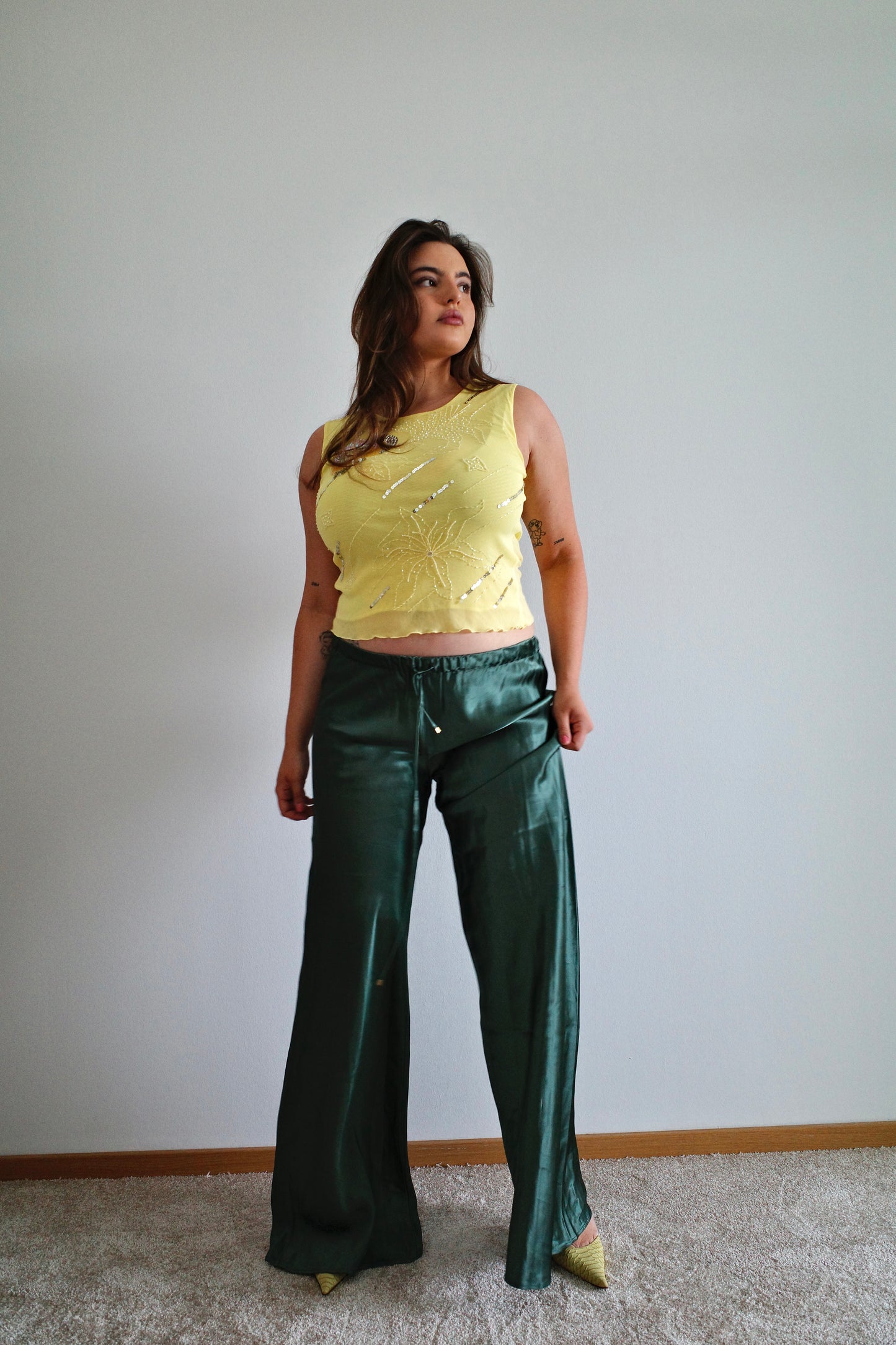 Roberto Cavalli Low Waist Silk Pants