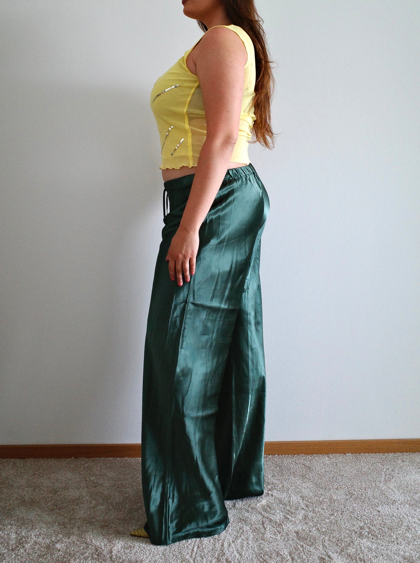 Roberto Cavalli Low Waist Silk Pants