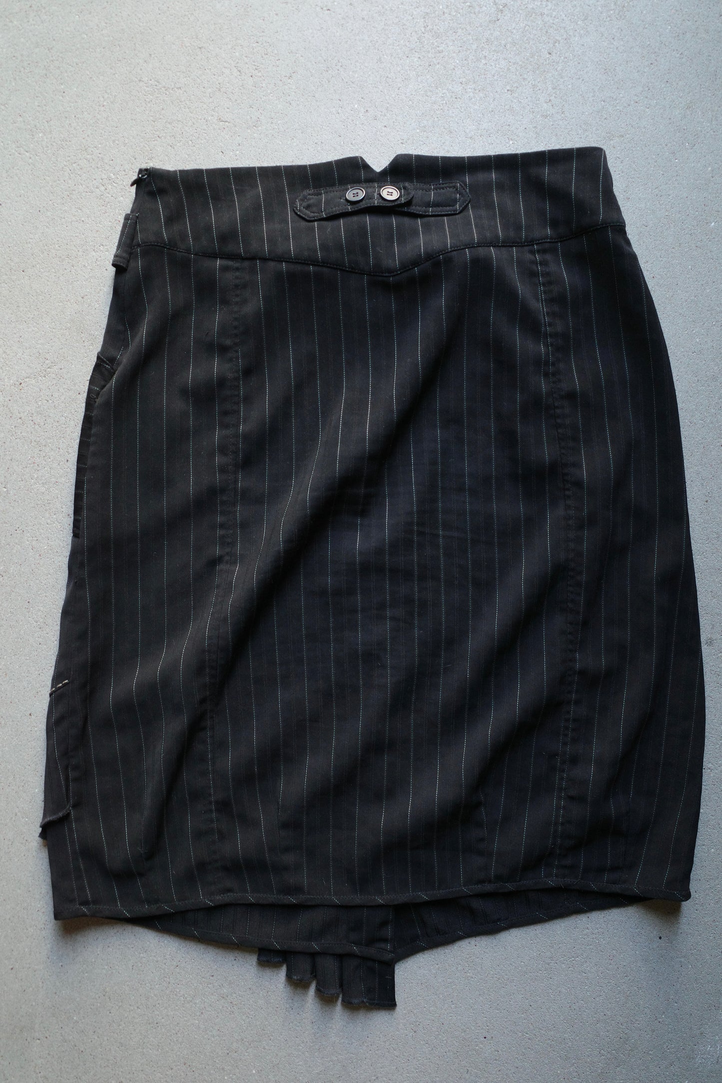 ASYMMETRICAL PINSTRIPE SKIRT