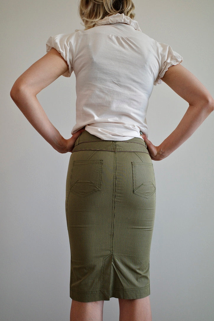 ROBERTO CAVALLI BUCKLED PENCIL SKIRT