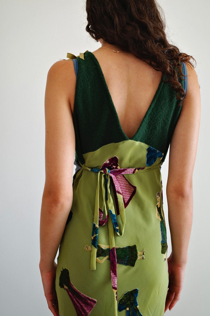 PATTY SHELABARGER SILK & WOOL DRESS