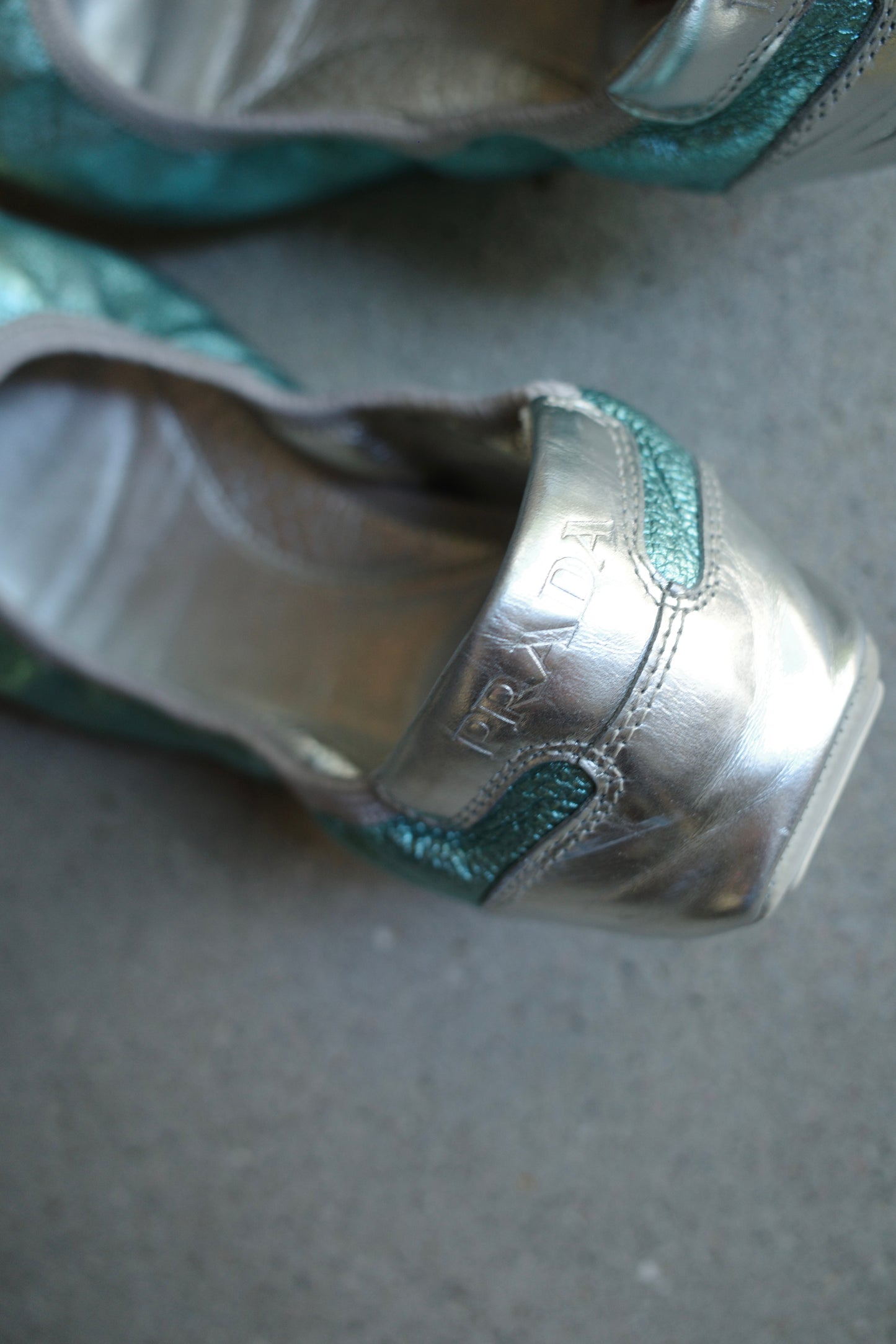 PRADA METALLIC BALLET FLATS