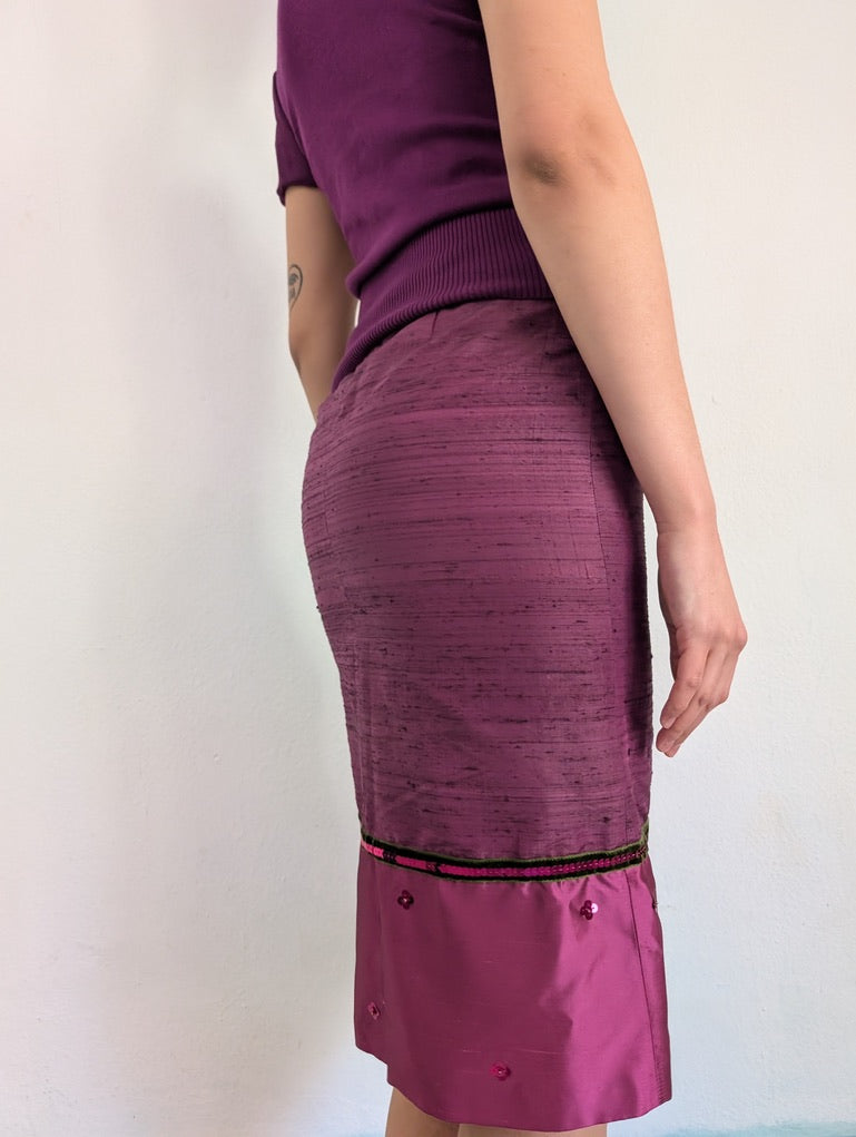 Pink Silk Skirt