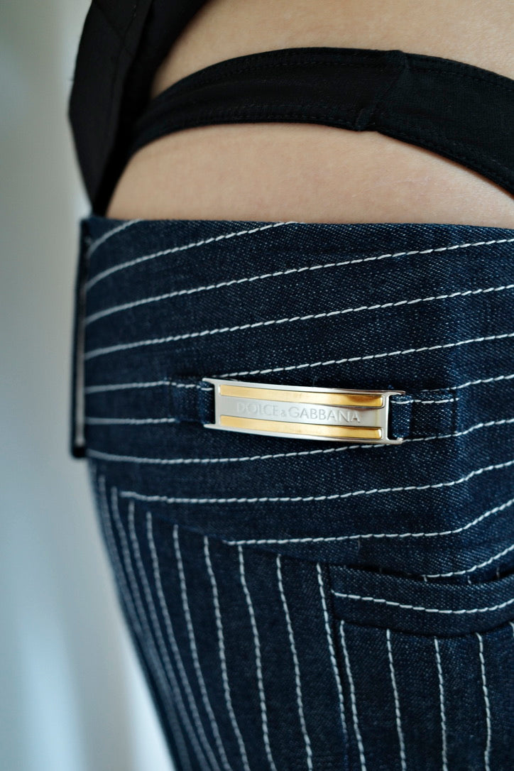 DOLCE & GABBANA PINSTRIPE DENIM