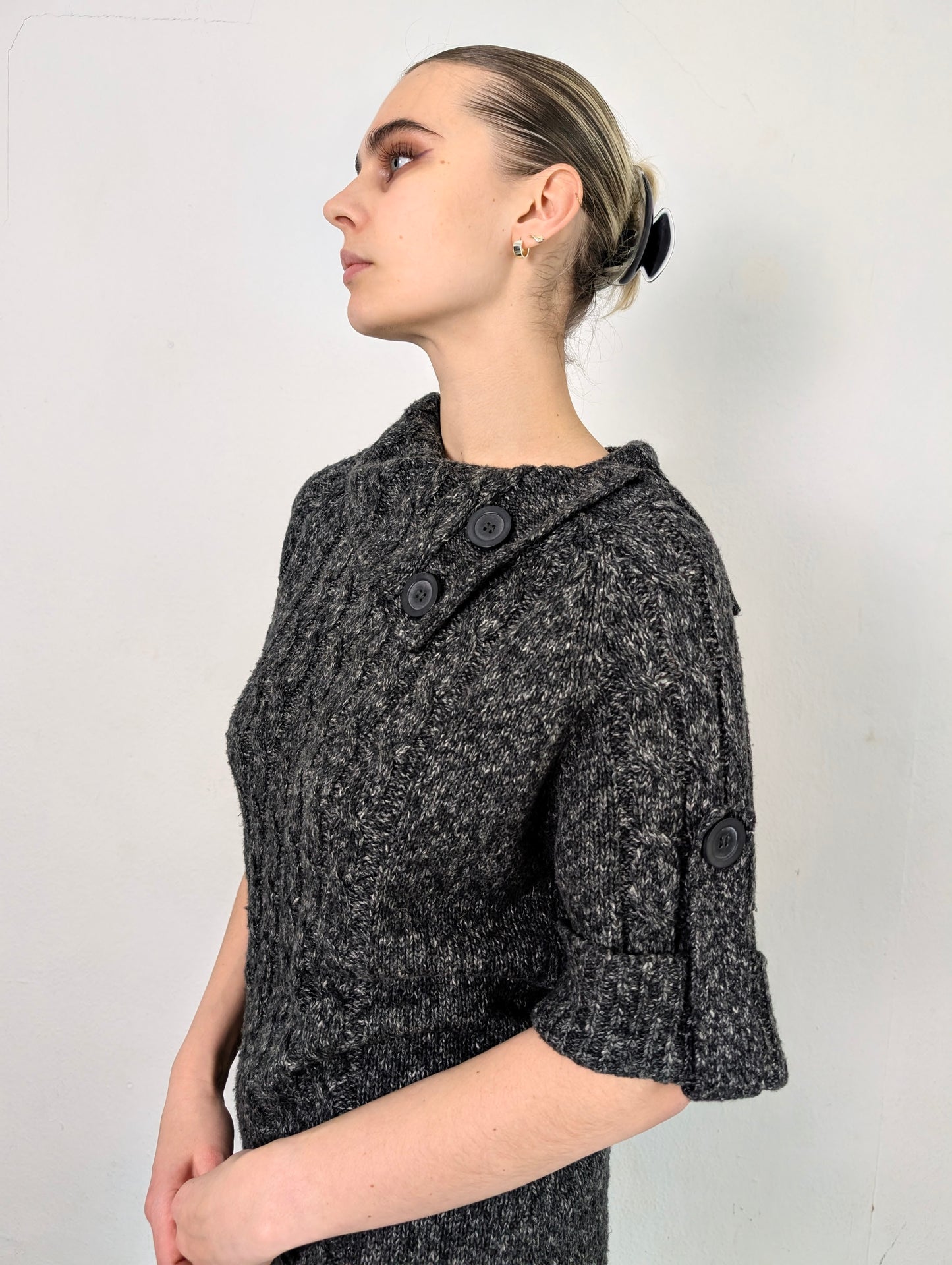 Boatneck Knit with Buttons