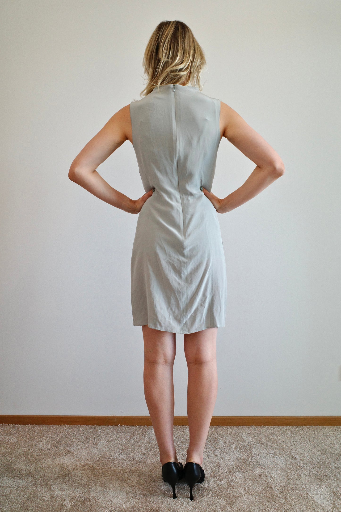 VINTAGE SILK TURTLENECK DRESS
