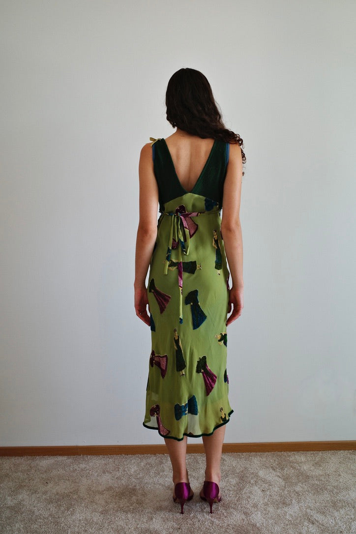 PATTY SHELABARGER SILK & WOOL DRESS