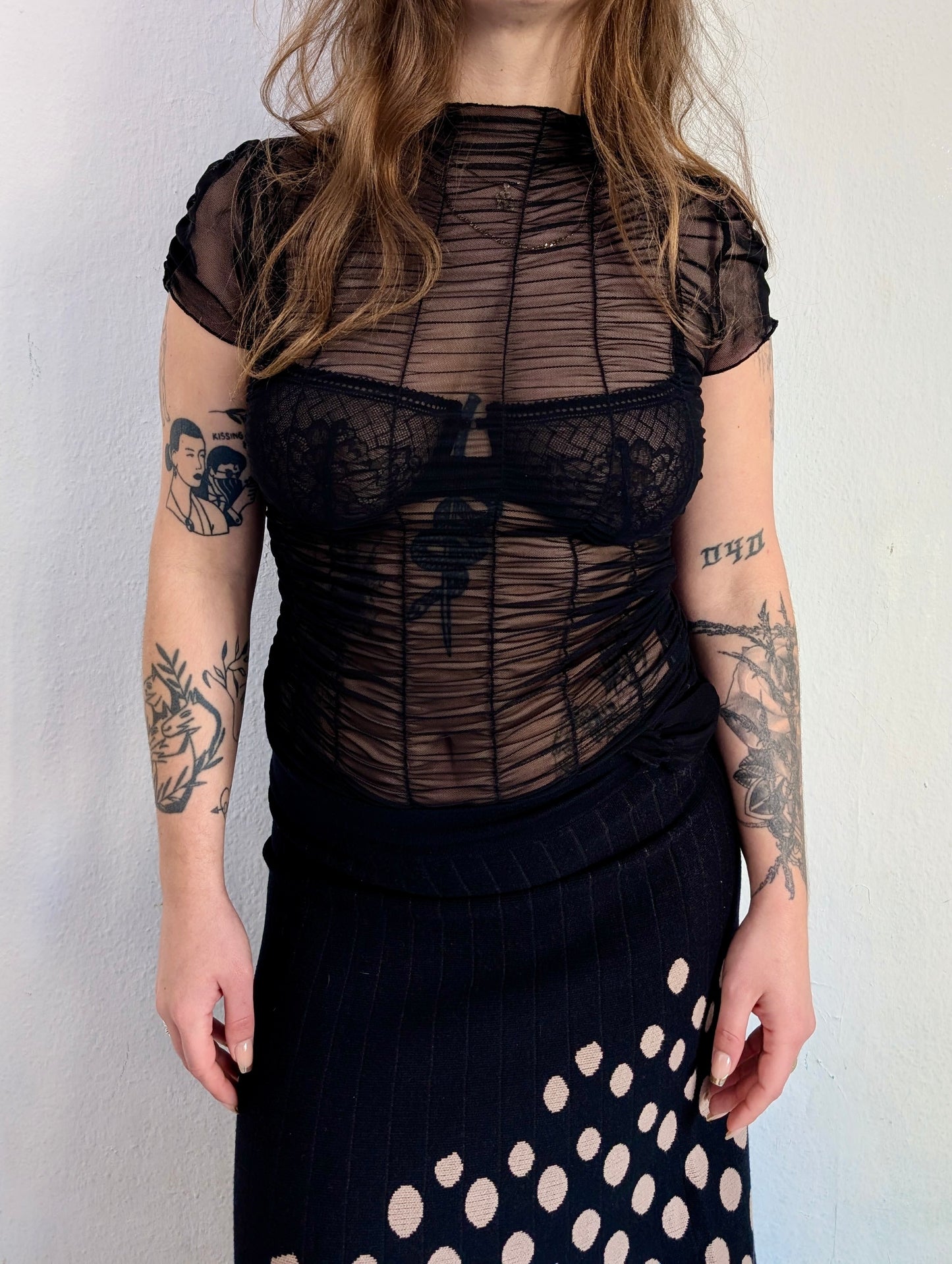 Vintage Ruffled Meshtop