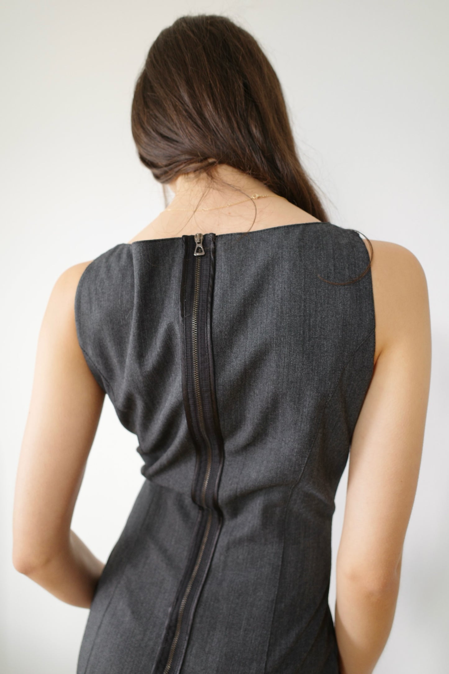 RUFFLED BUSTIER DRESS