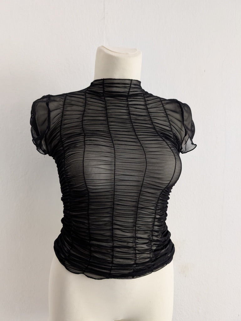 Vintage Ruffled Meshtop