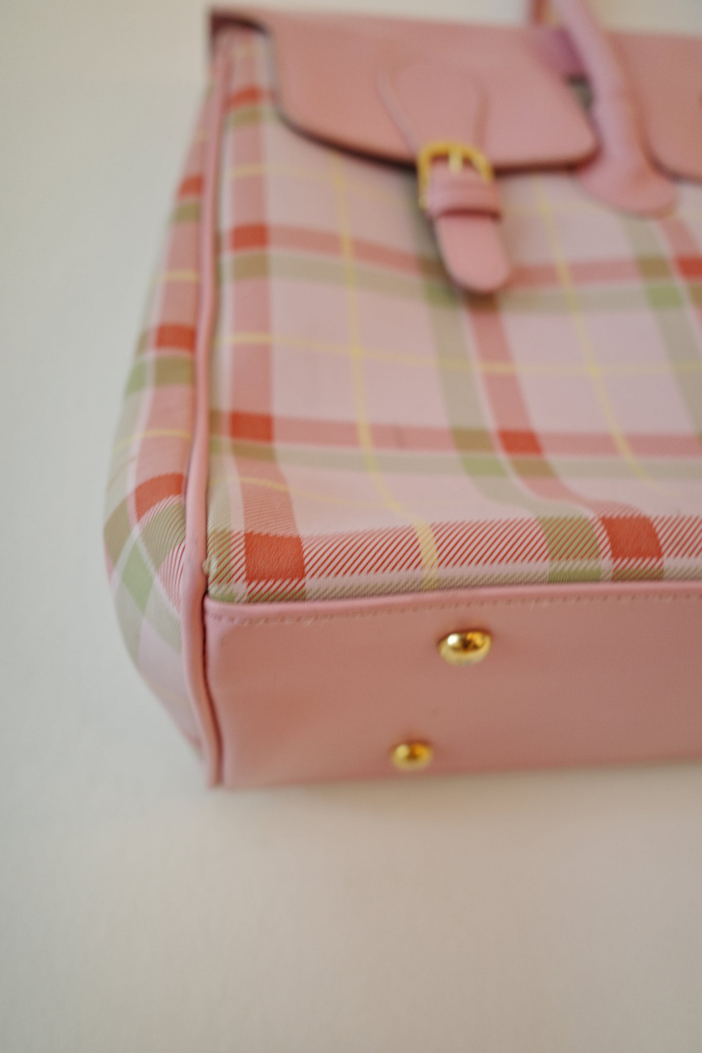 CHECKERED BABYPINK FIRKIN BAG