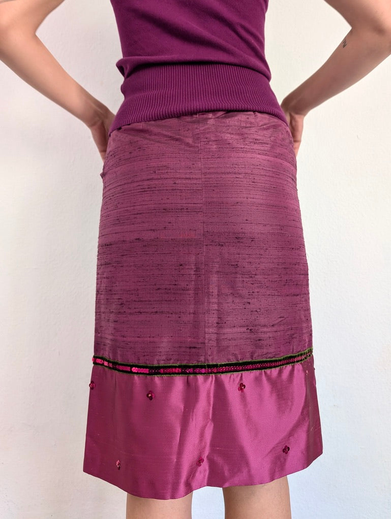 Pink Silk Skirt