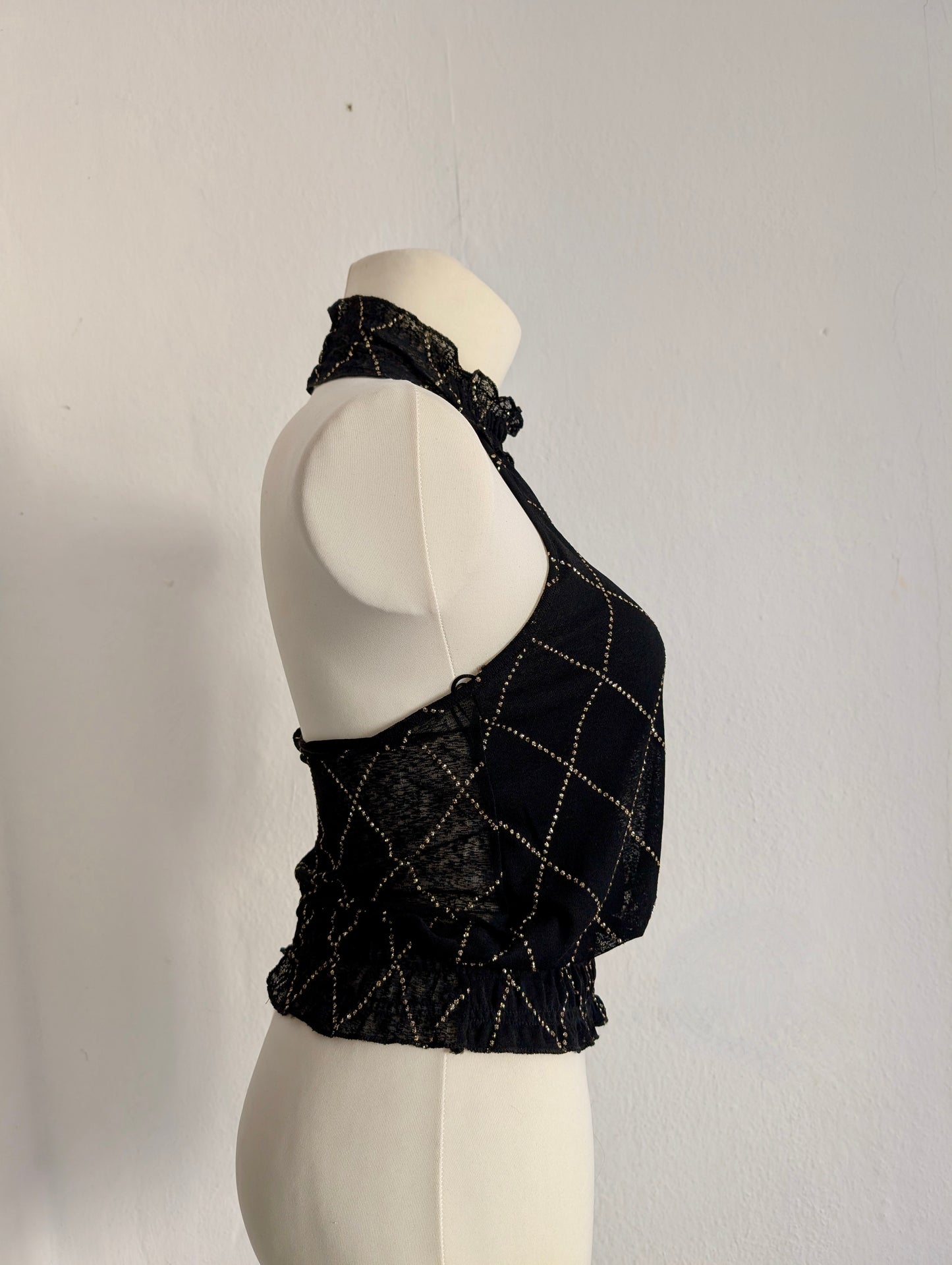 Vintage Glitter Halter Top