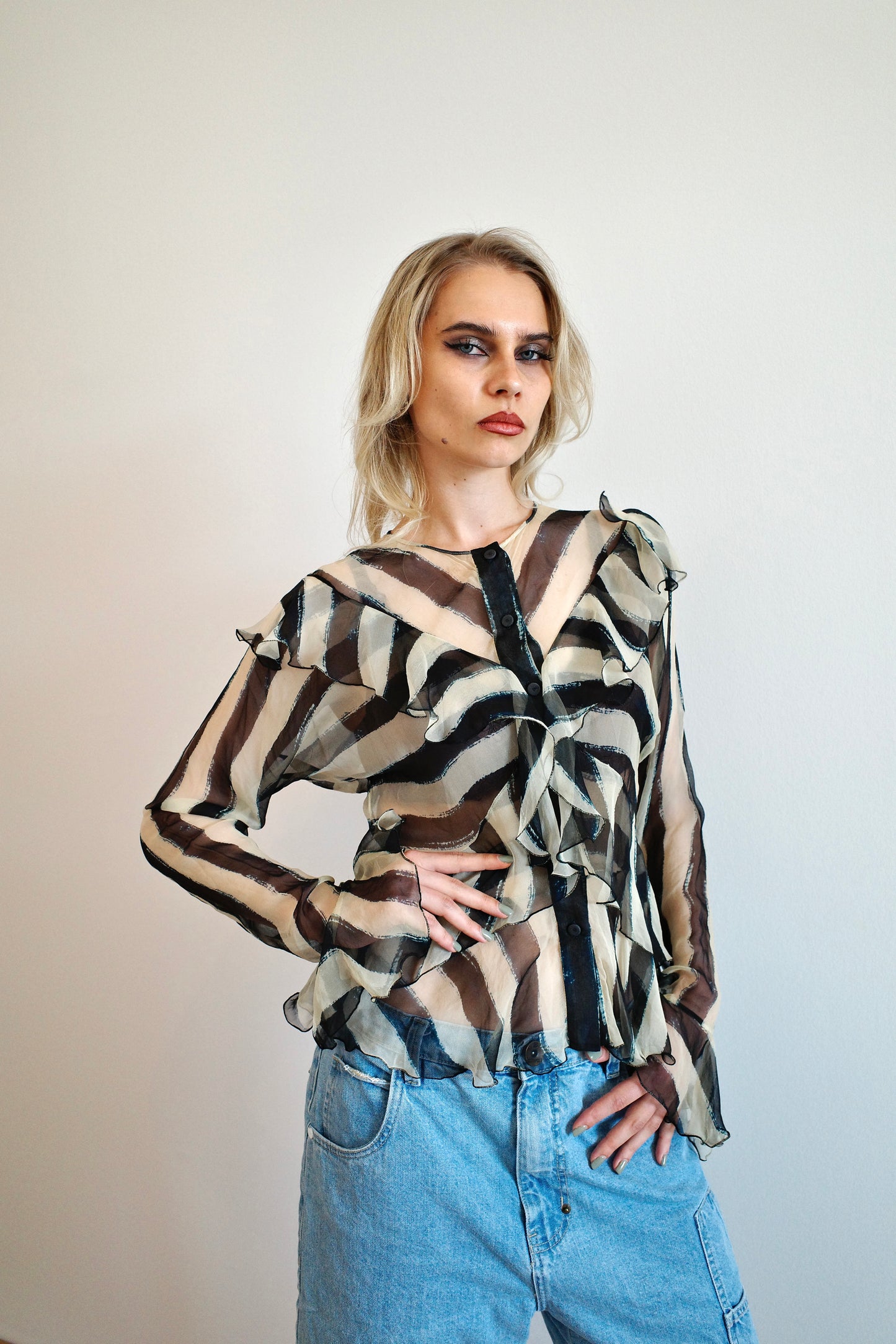 ALBERTA FERETTI CHIFFON BLOUSE