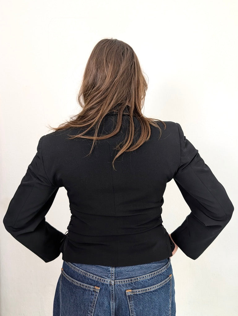 Vintage Lace-Up Blazer
