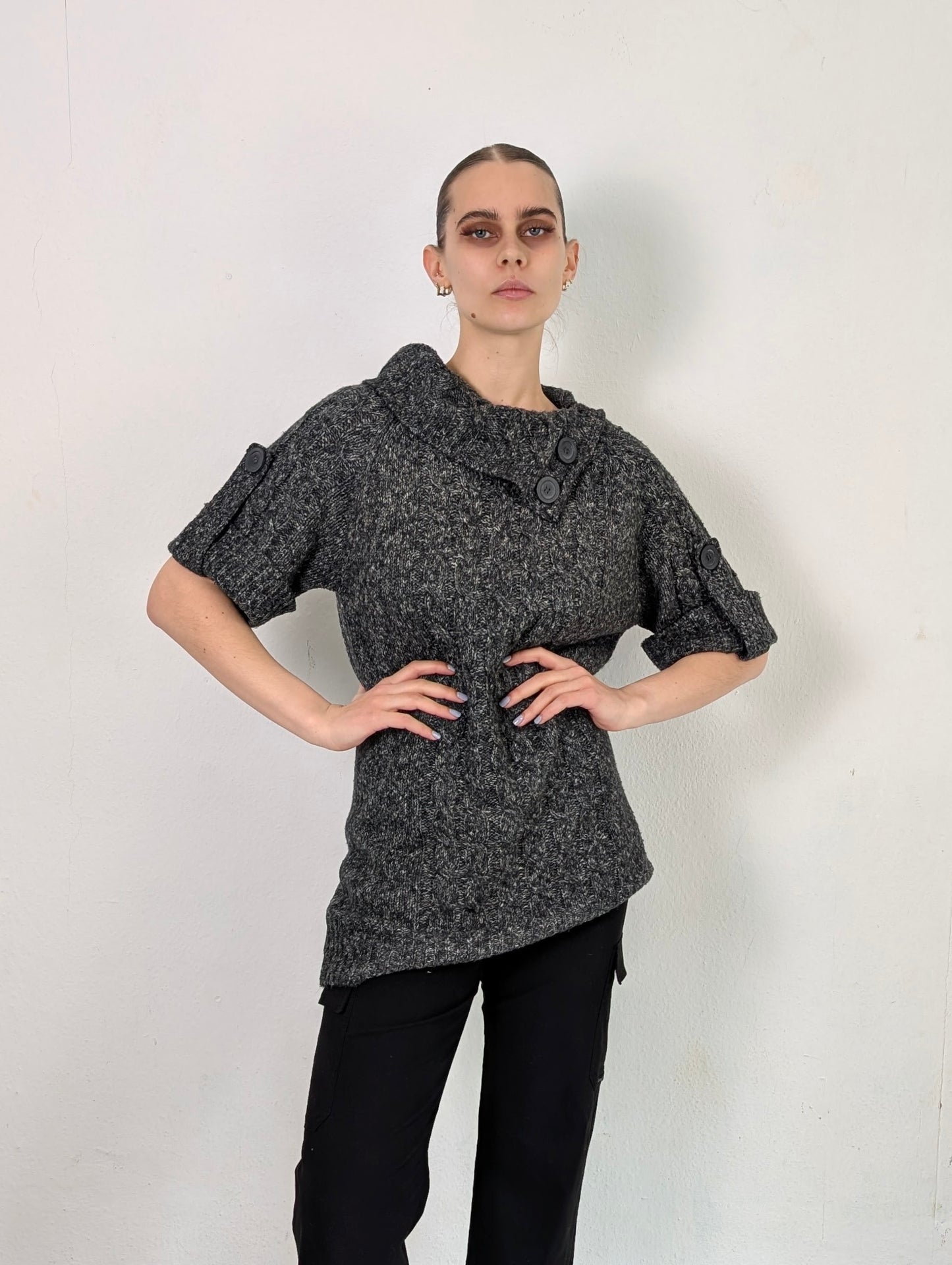 Boatneck Knit with Buttons