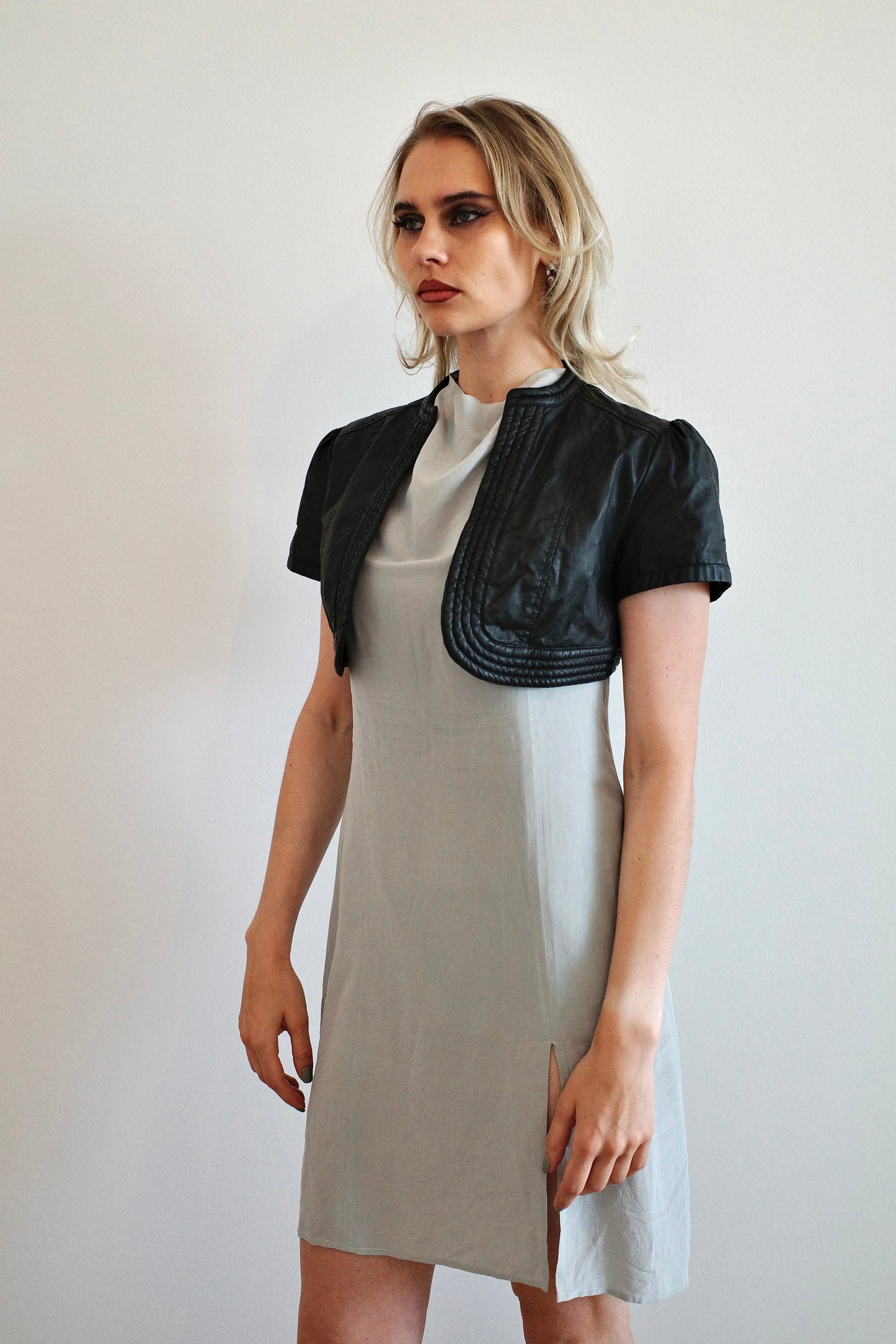VINTAGE SILK TURTLENECK DRESS