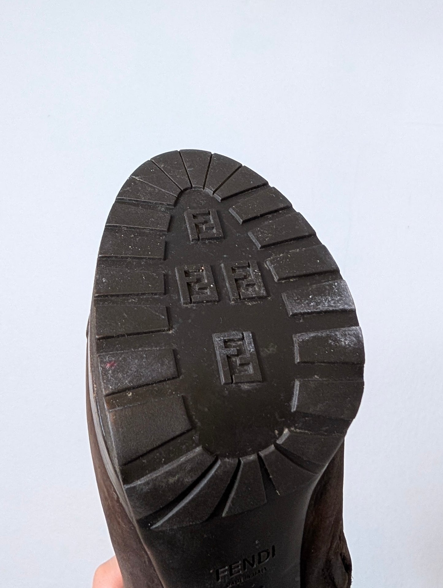 Fendi Suede Buckle Boots