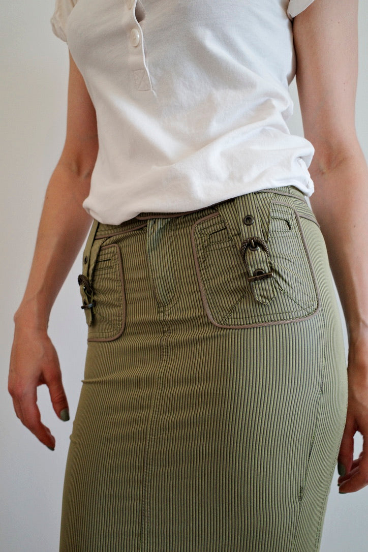 ROBERTO CAVALLI BUCKLED PENCIL SKIRT