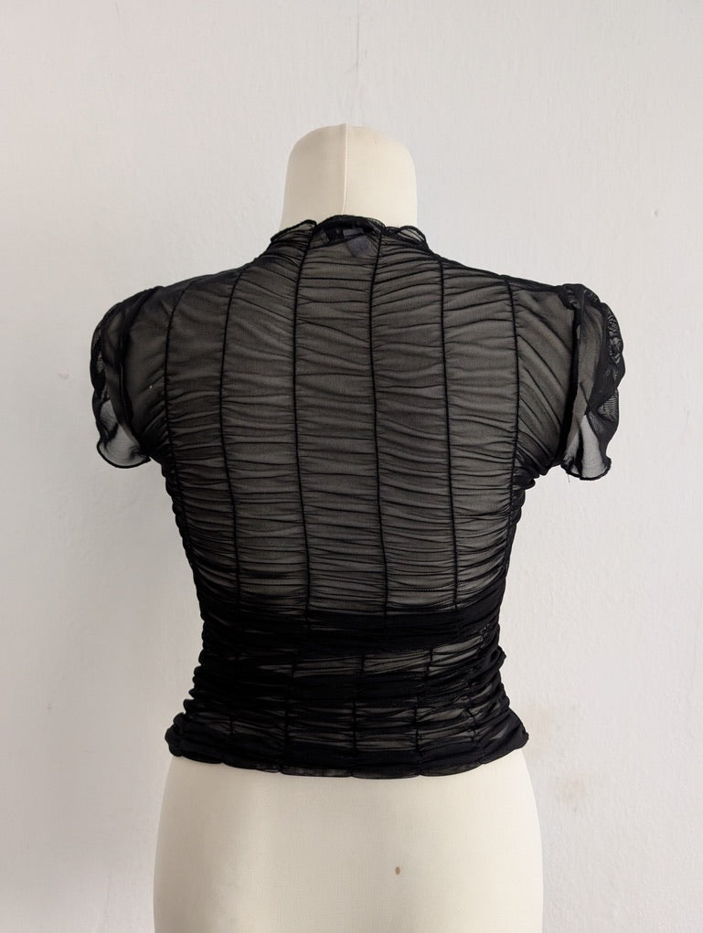 Vintage Ruffled Meshtop