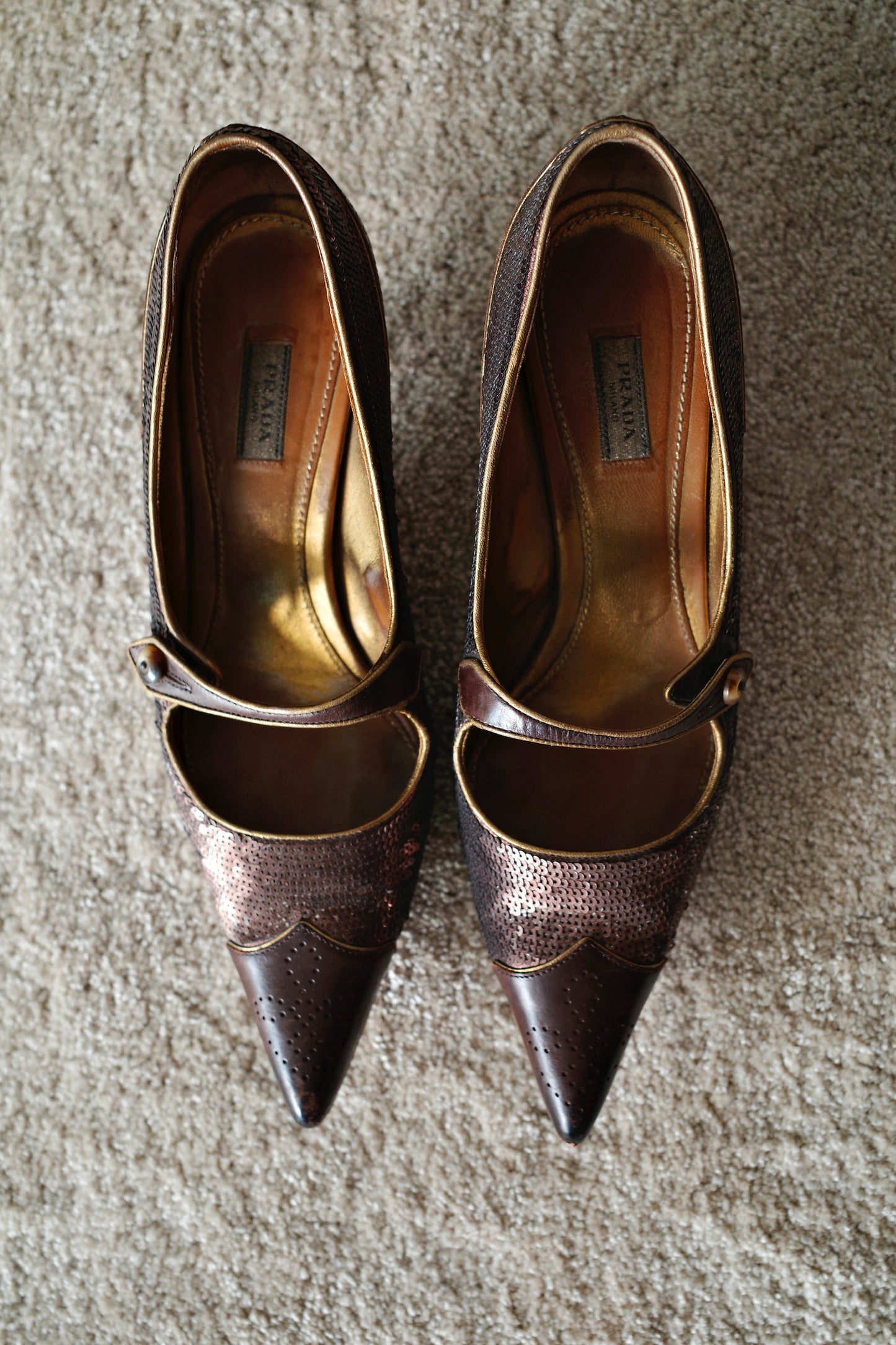 PRADA SEQUIN KITTEN HEEL