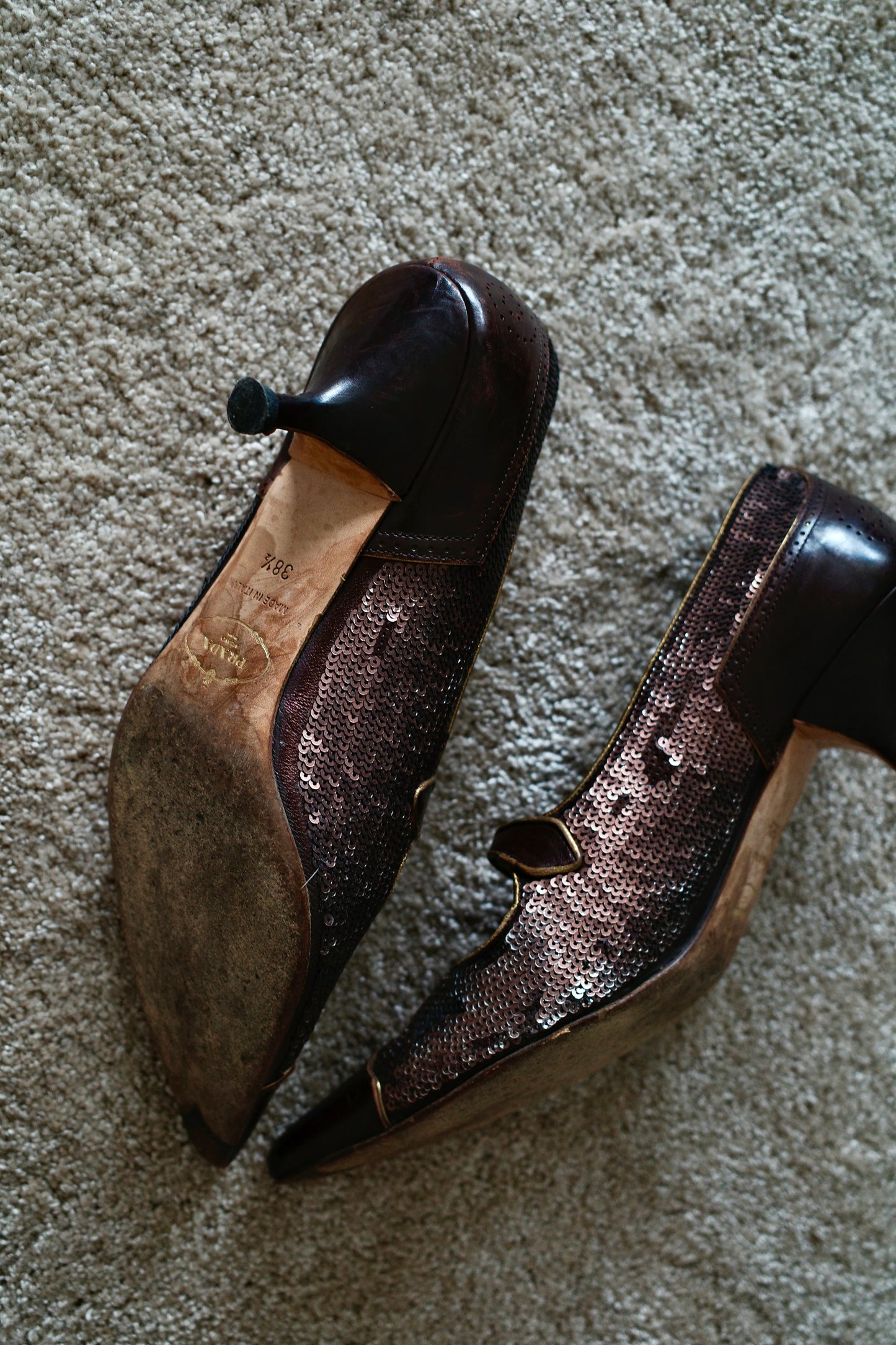 PRADA SEQUIN KITTEN HEEL