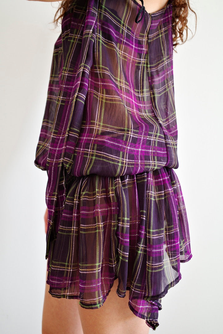 VINTAGE SHEER HALTER NECK DRESS