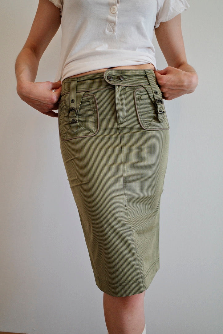 ROBERTO CAVALLI BUCKLED PENCIL SKIRT