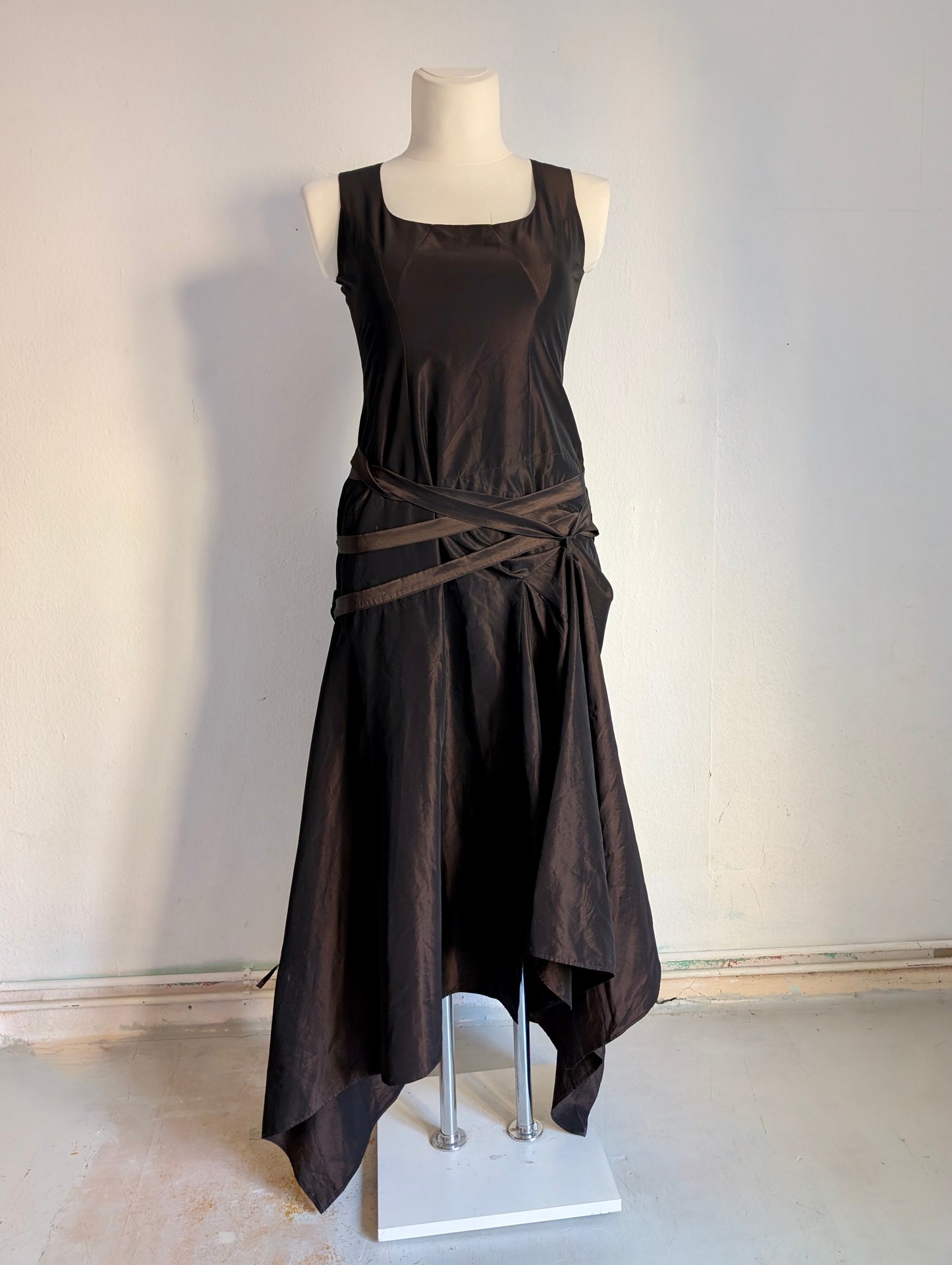 ASYMMETRICAL SATIN DRESS