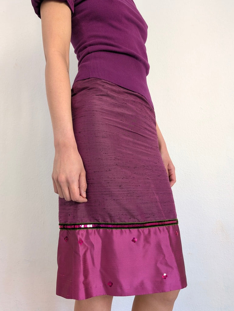 Pink Silk Skirt