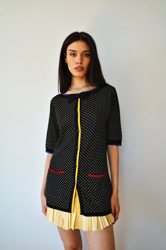 RETRO POLKA DOT CARDIGAN