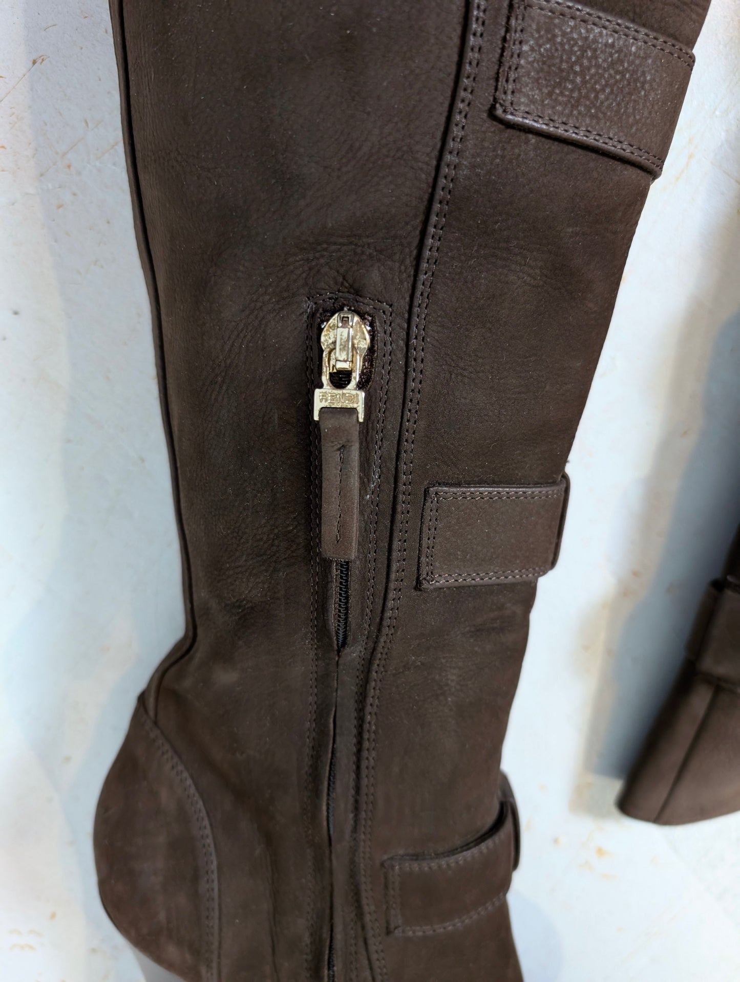 Fendi Suede Buckle Boots