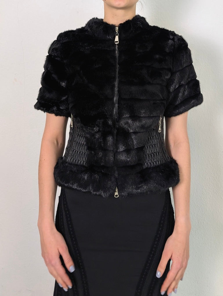 VINTAGE FITTED FAUX FUR VEST