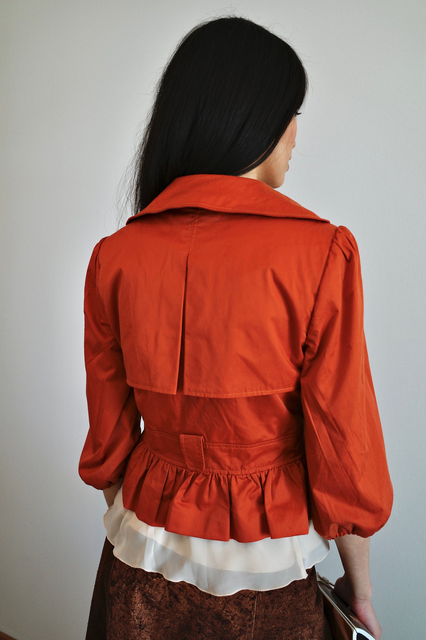 PEPLUM JACKET W/ PUFFED SLEEVES