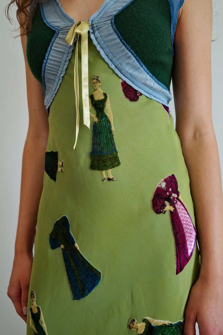 PATTY SHELABARGER SILK & WOOL DRESS