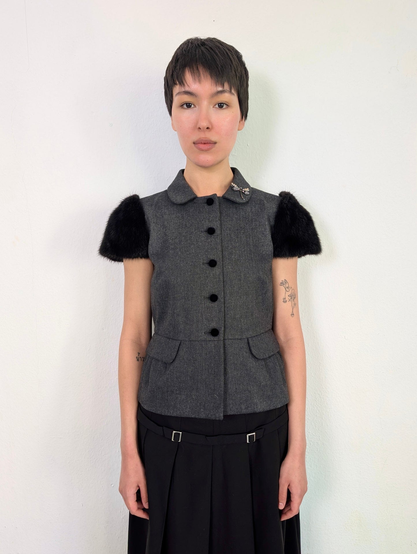 VALENTINO FUR SLEEVE BLAZER