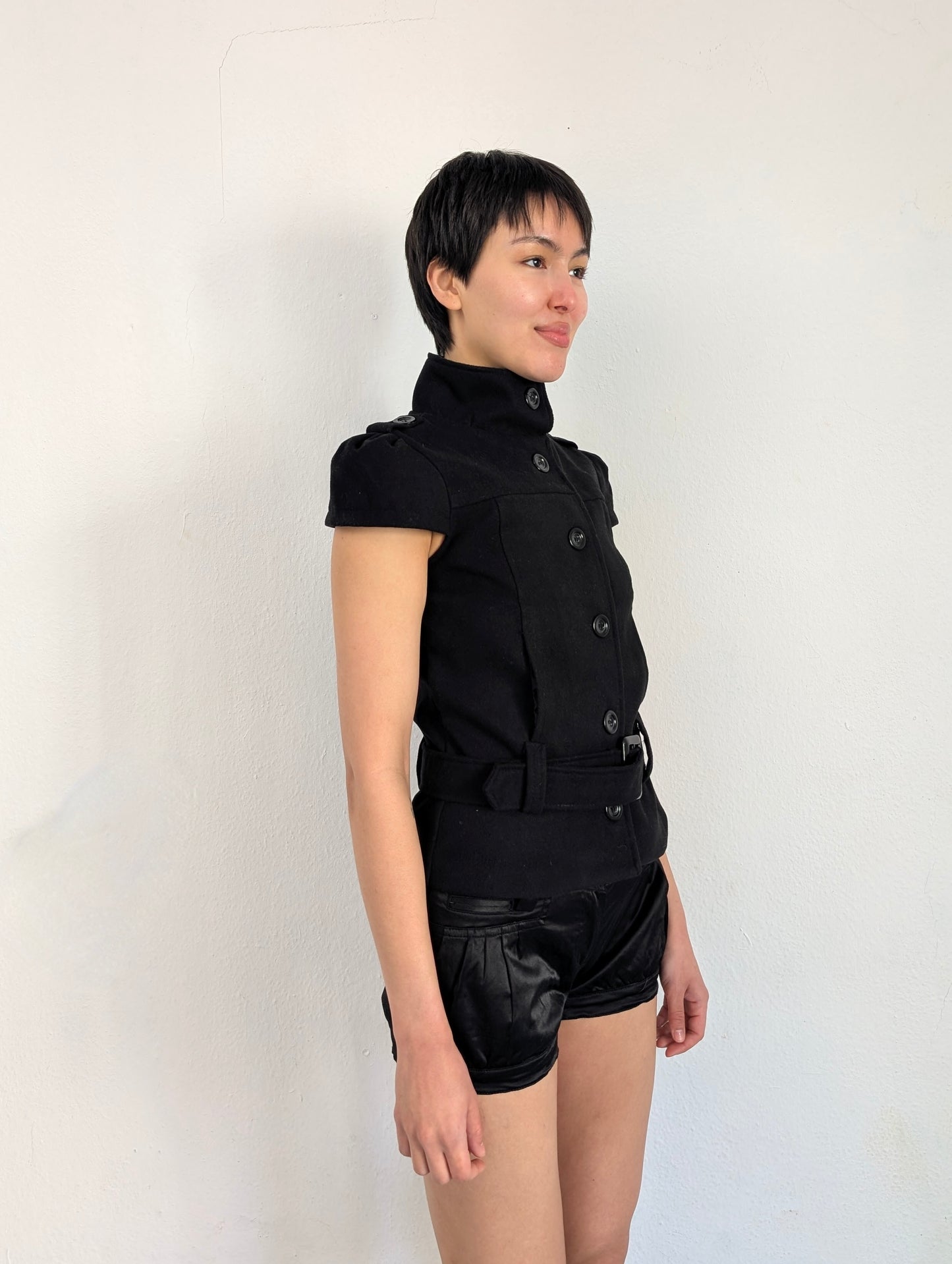 Vintage Buttoned Shirt Blazer