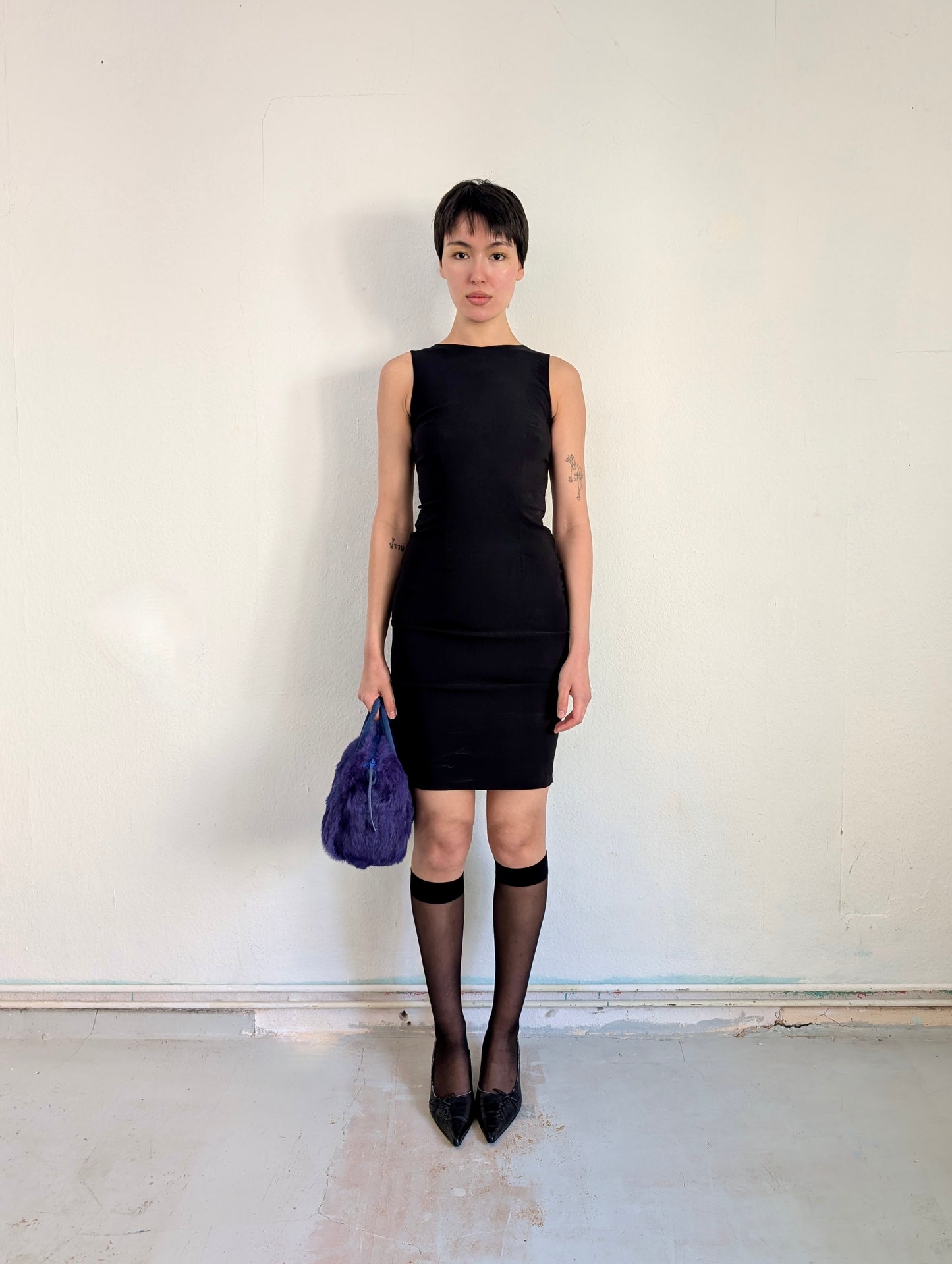 Denny Rose Lace-Up Back Dress