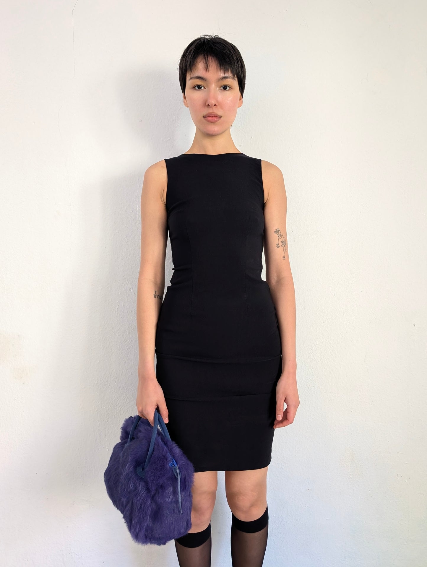 Denny Rose Lace-Up Back Dress