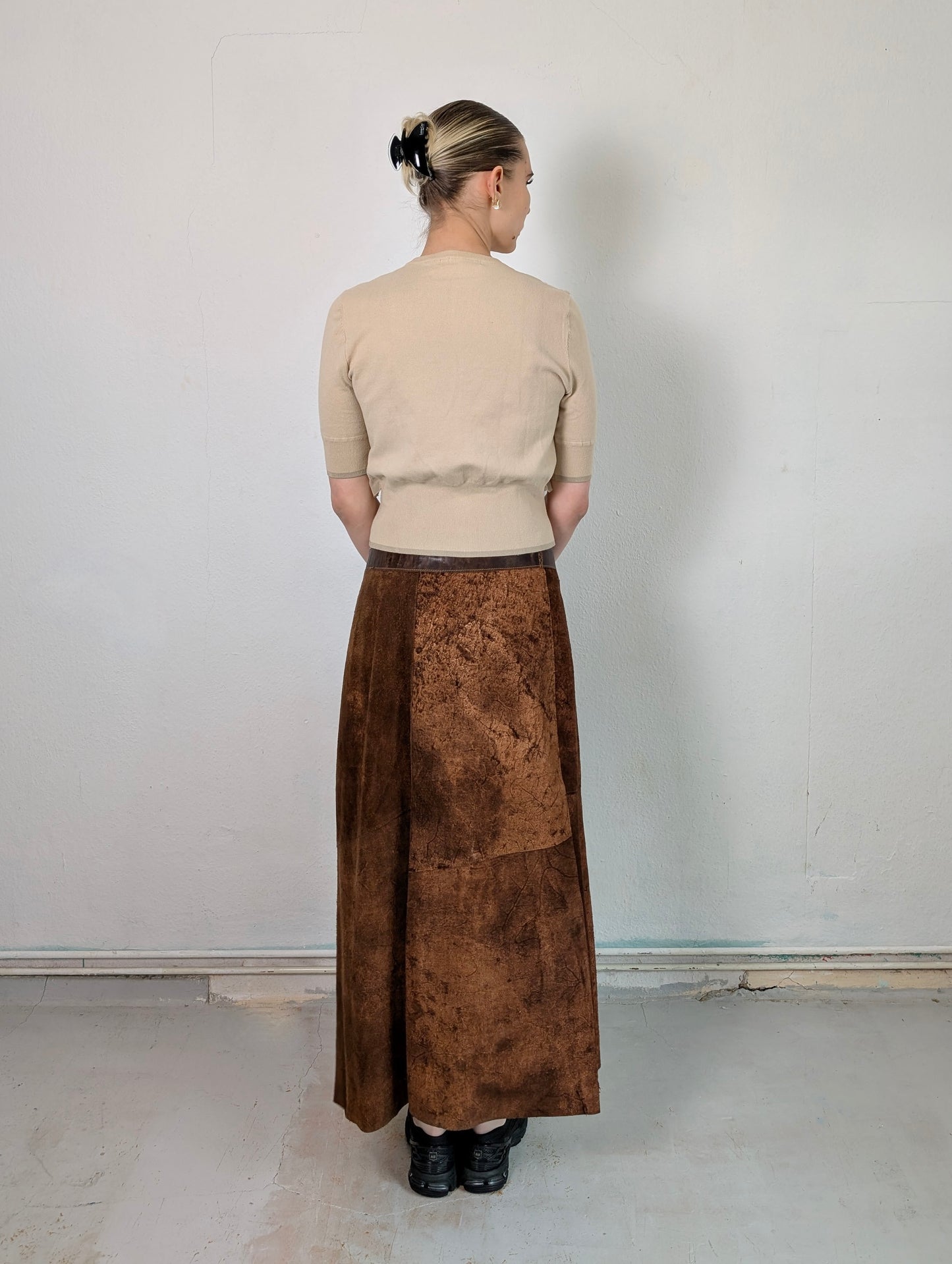 SAVE THE QUEEN LEATHER WRAP SKIRT