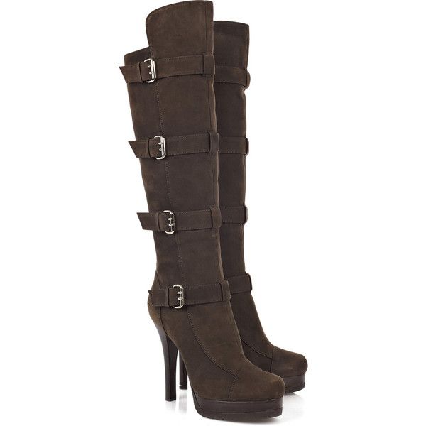 Fendi Suede Buckle Boots
