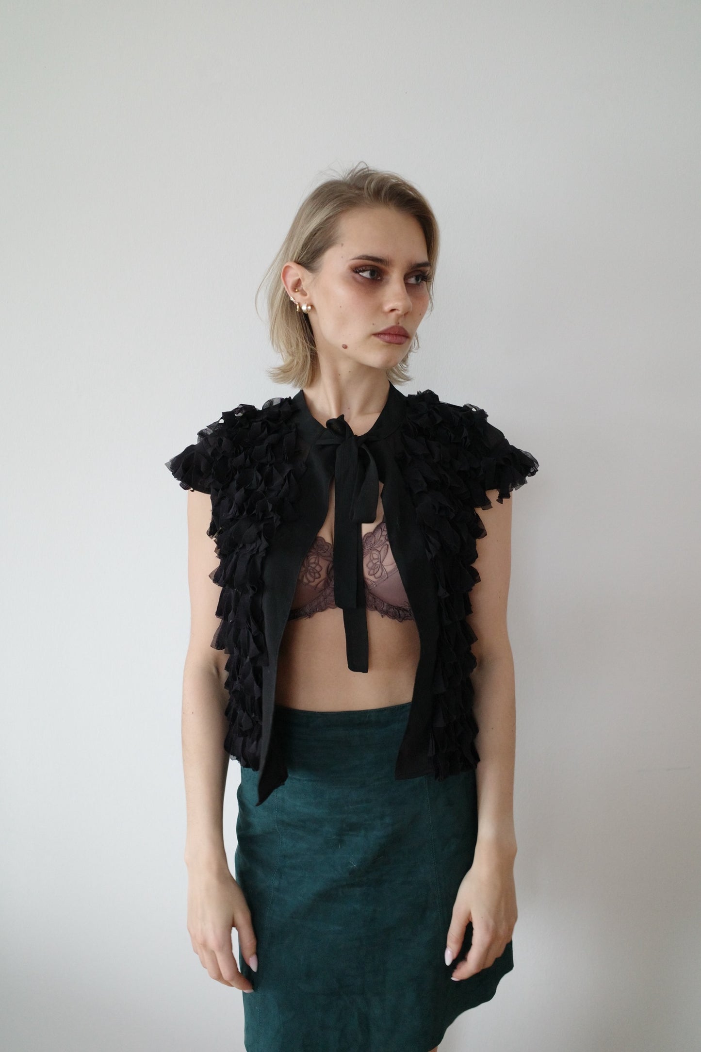 RUFFLED FRINGE BOLERO