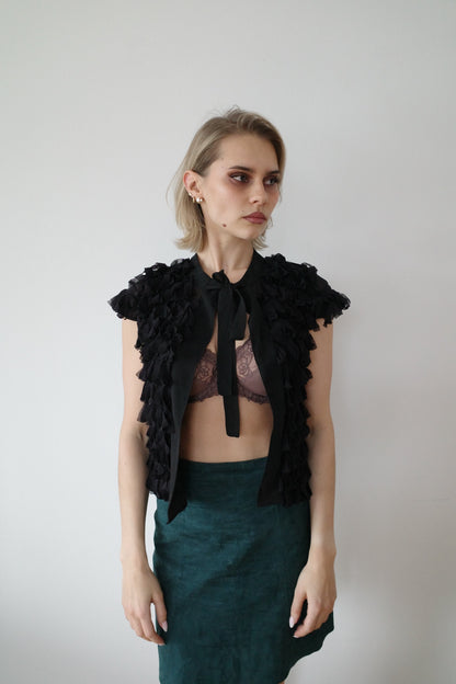 RUFFLED FRINGE BOLERO