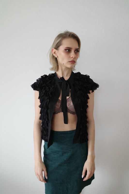 RUFFLED FRINGE BOLERO