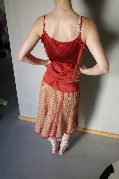 VINTAGE SILK ENSEMBLE (ORANGE)