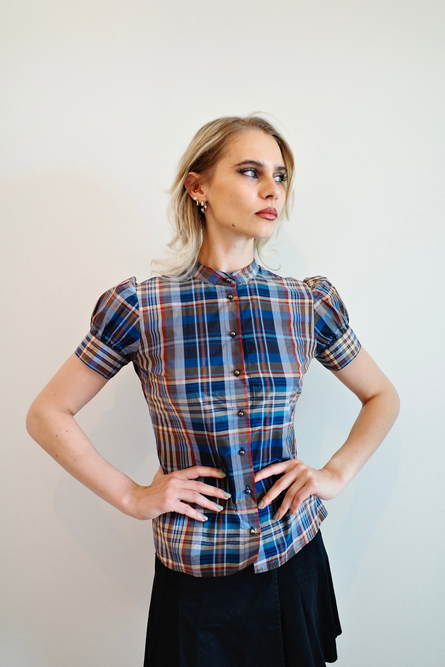VINTAGE CHECKERED BLOUSE
